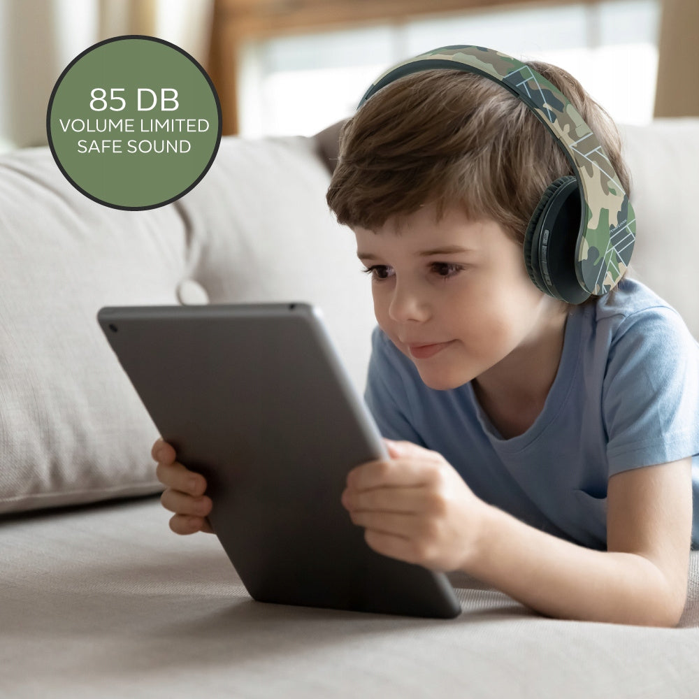 Słuchawki DLA DZIECI PowerLocus KIDS camouflage bezprzewodowe BLUETOOTH