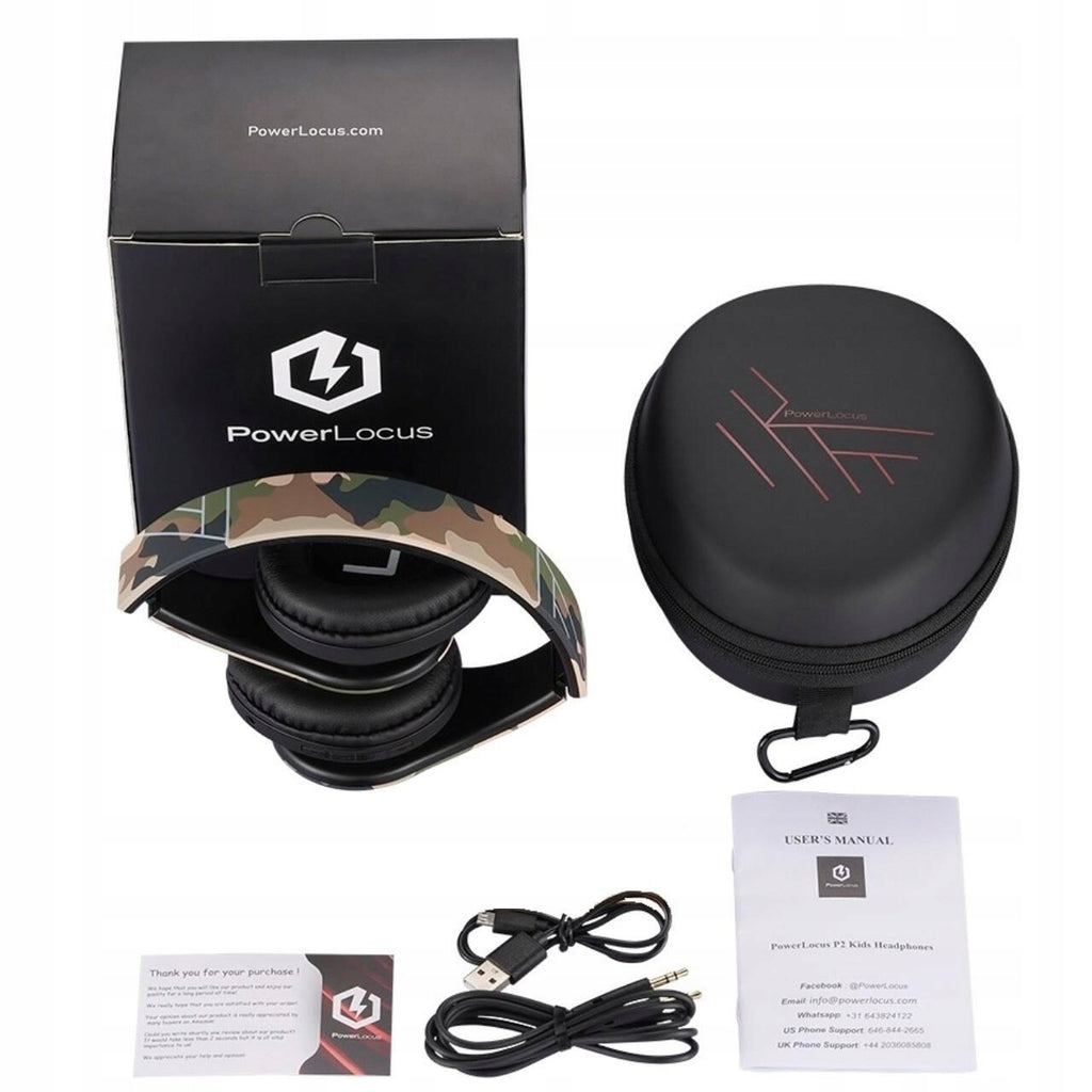 Słuchawki DLA DZIECI PowerLocus KIDS camouflage bezprzewodowe BLUETOOTH