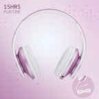 Słuchawki dla dzieci PowerLocus Kids metalpurple bezprzewodowe Bluetooth