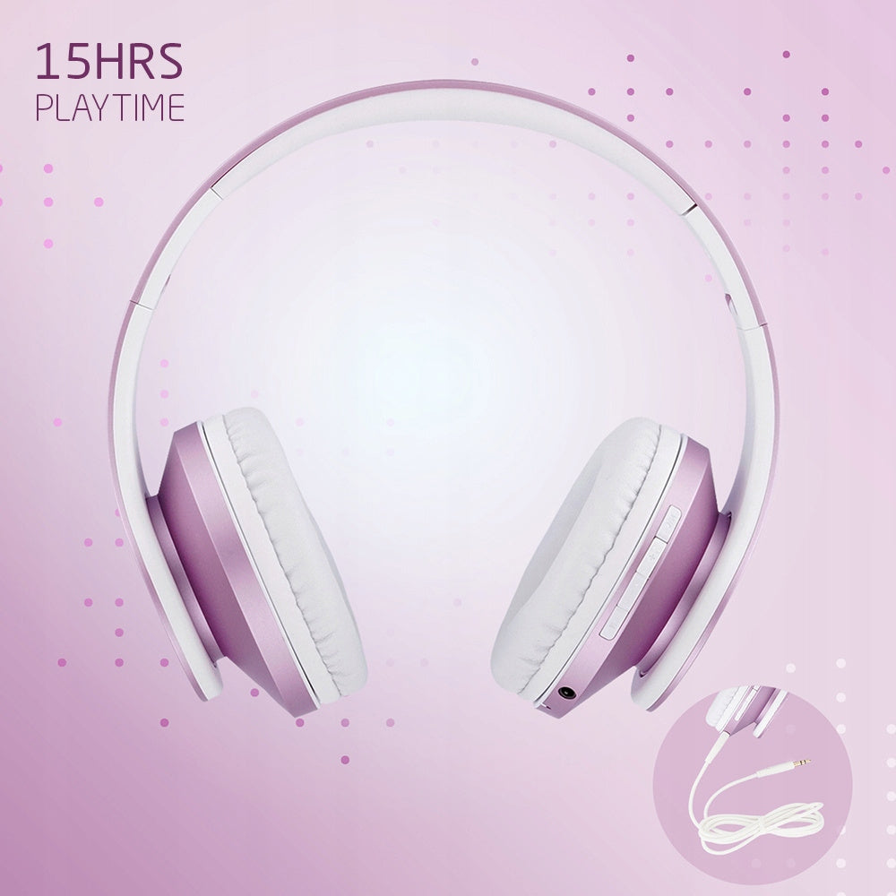 Słuchawki dla dzieci PowerLocus Kids metalpurple bezprzewodowe Bluetooth