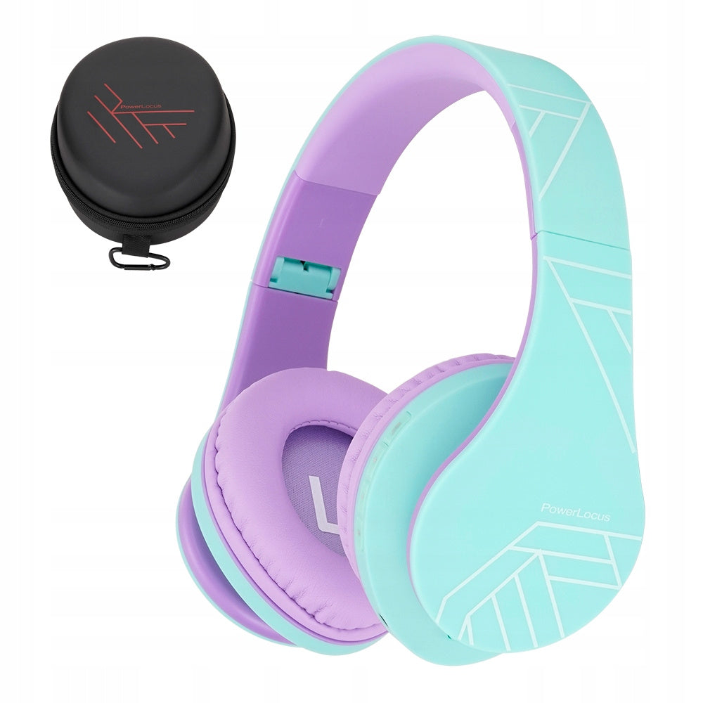 Słuchawki dla dzieci PowerLocus Kids tealpurple bezprzewodowe Bluetooth