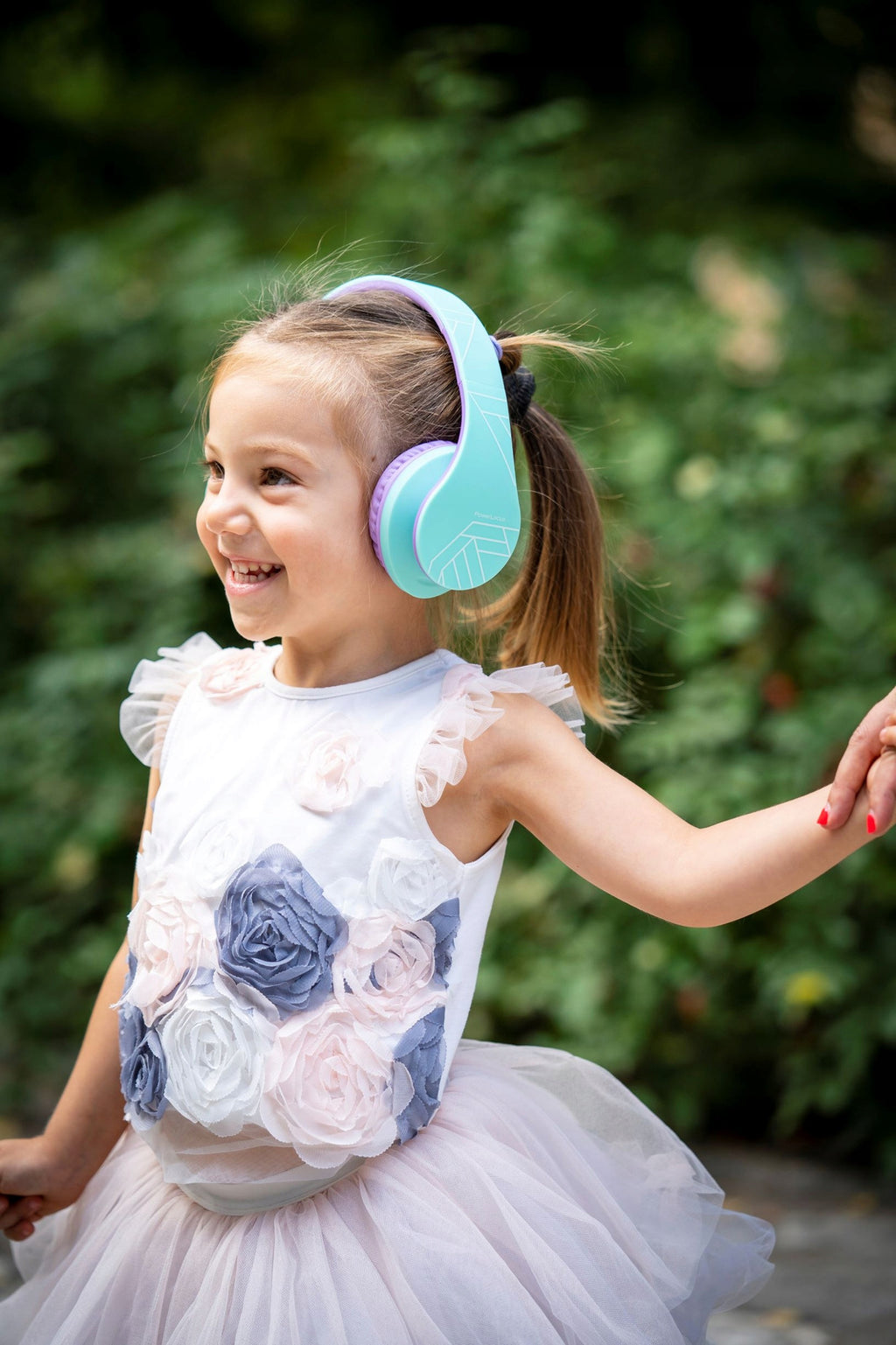 Słuchawki dla dzieci PowerLocus Kids tealpurple bezprzewodowe Bluetooth