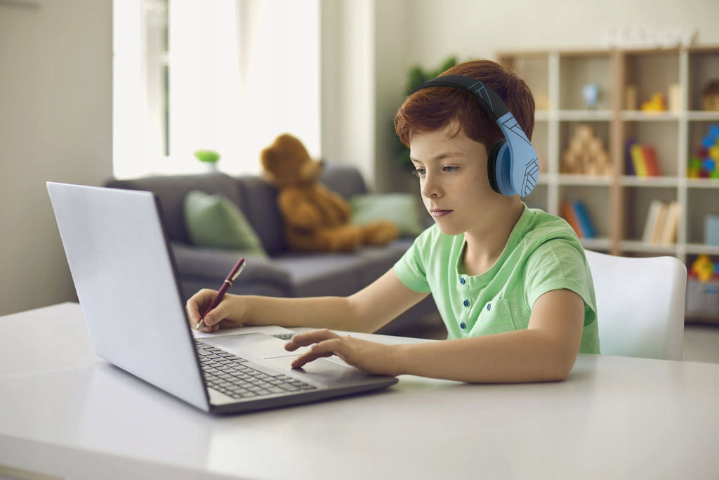 Słuchawki dla dzieci bezprzewodowe nauszne PowerLocus P1Kids kabel + etui