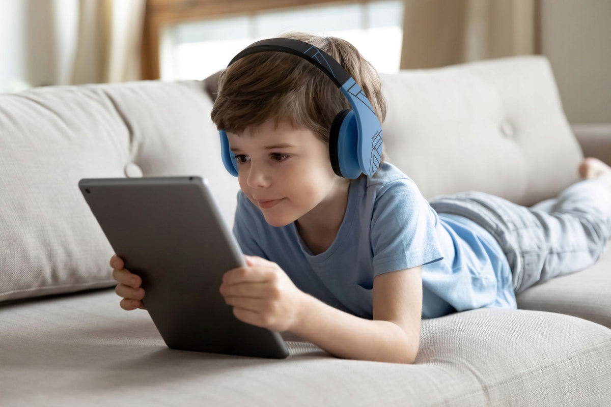 Słuchawki dla dzieci bezprzewodowe nauszne PowerLocus P1Kids kabel + etui