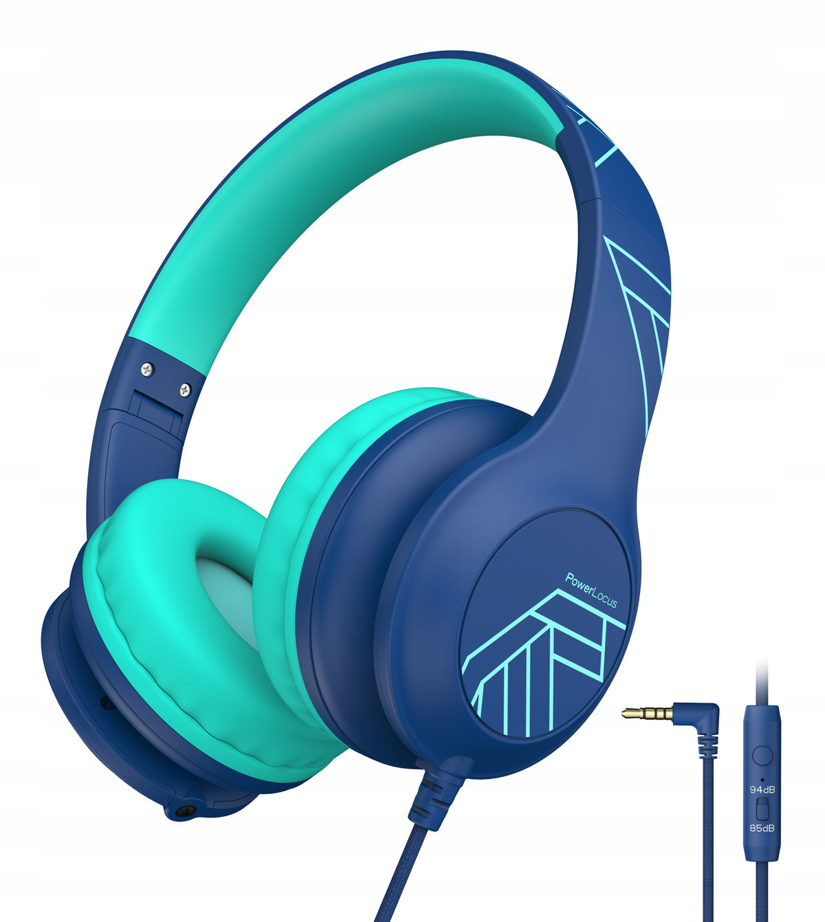 Słuchawki Dla Dzieci PowerLocus Kids Over-Ear Mikrofon 85/94dB Etui blue