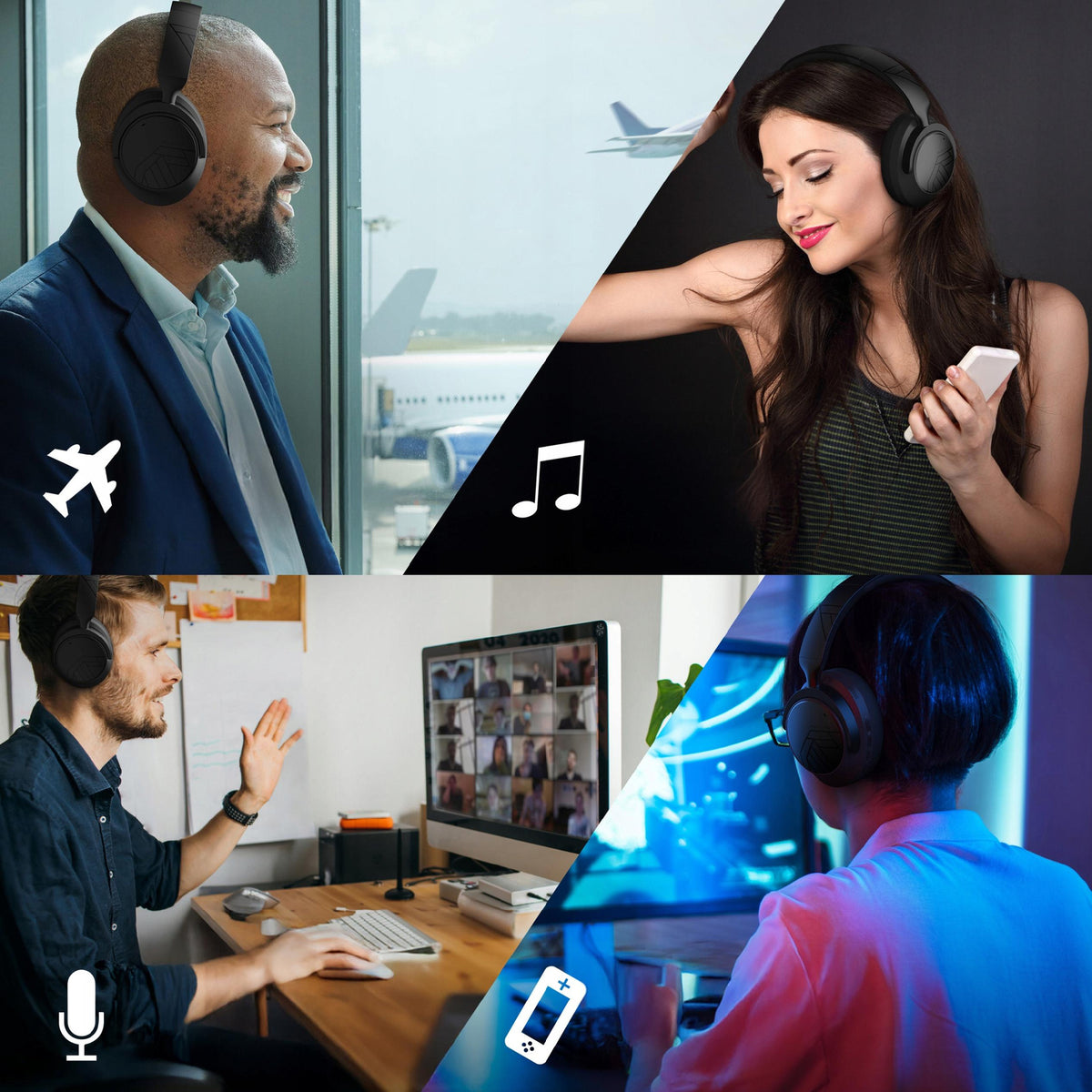 Słuchawki premium 70h Bluetooth PowerLocus Moonfly / Mikrofon / ANC + Etui