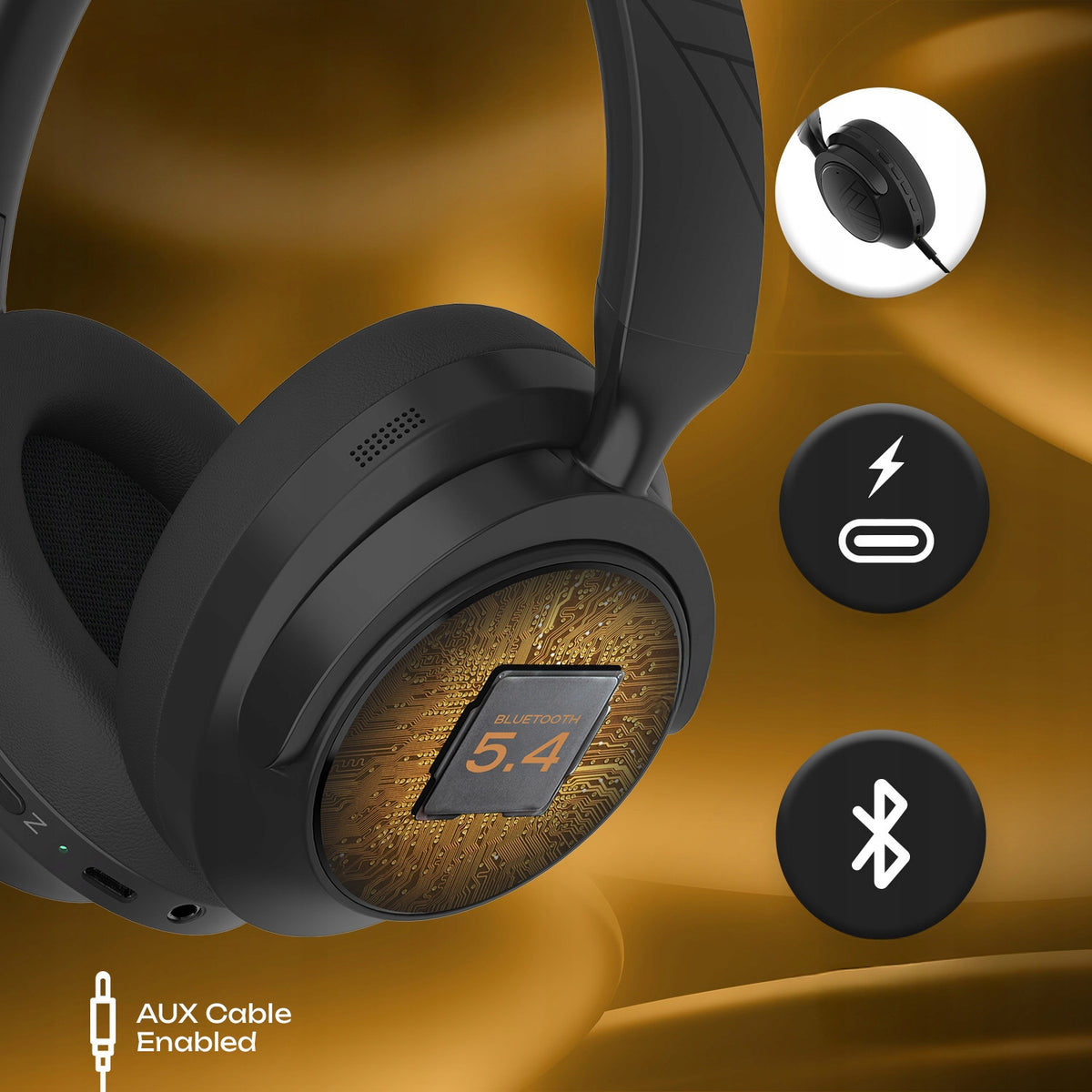 Słuchawki premium 70h Bluetooth PowerLocus Moonfly / Mikrofon / ANC + Etui
