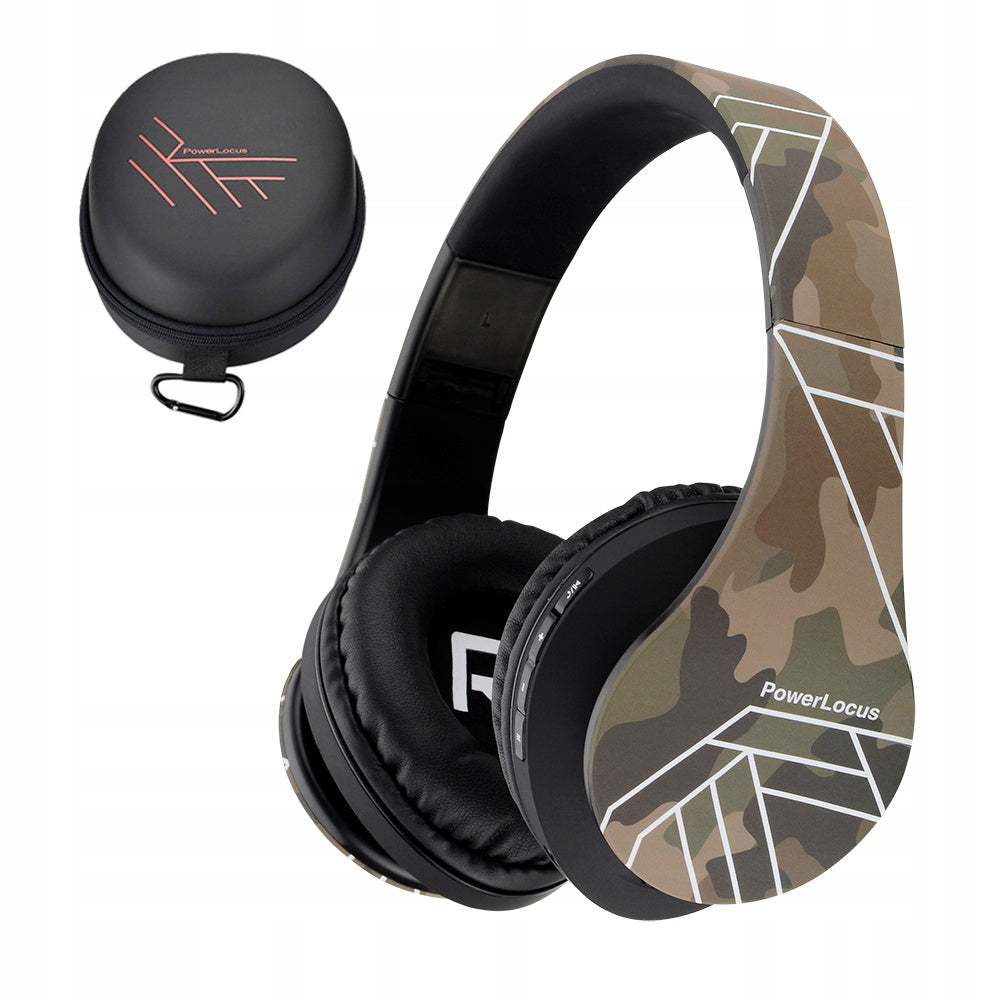 Słuchawki PowerLocus P2 bezprzewodowe camouflage Bluetooth / microSD / FM