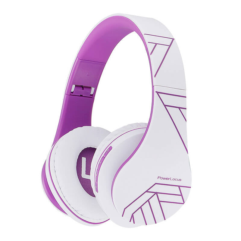 Słuchawki PowerLocus P2 bezprzewodowe biało-fioletowe Bluetooth / microSD / FM