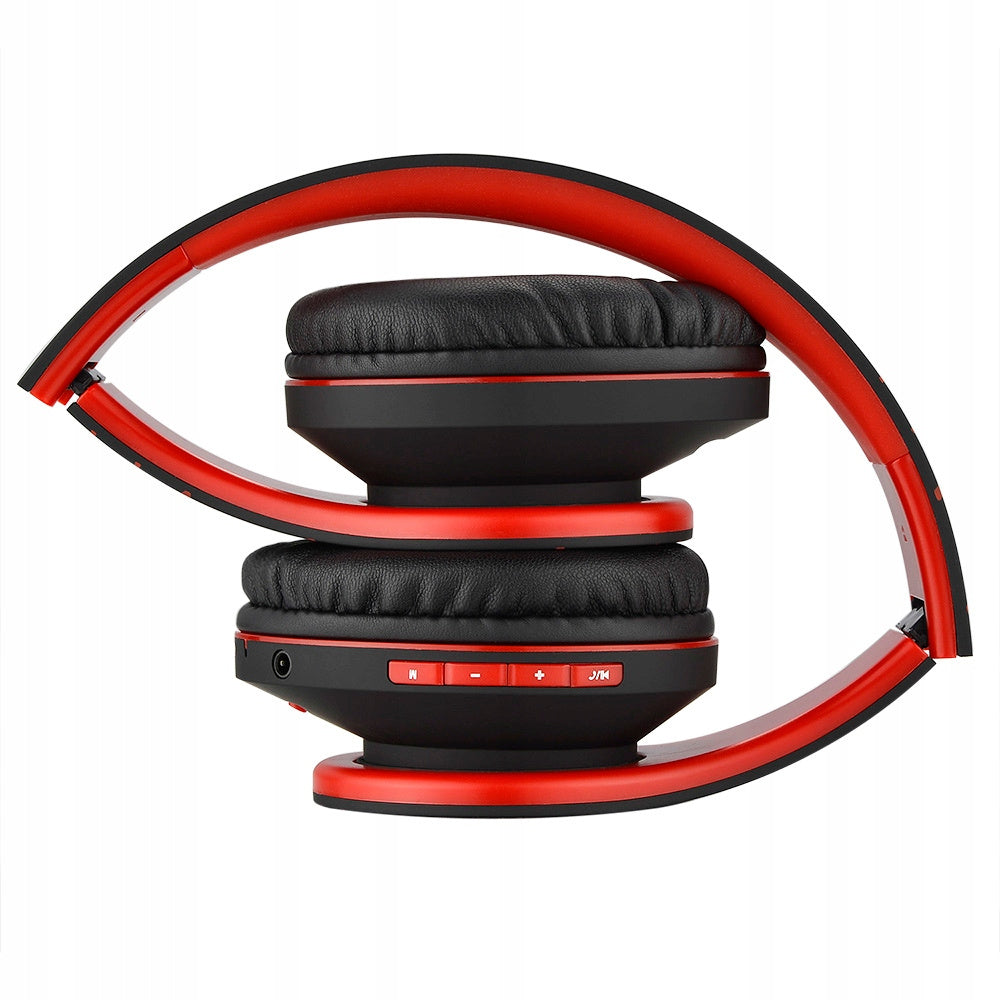 Słuchawki PowerLocus P2 bezprzewodowe czarno-czerwone Bluetooth / microSD / FM
