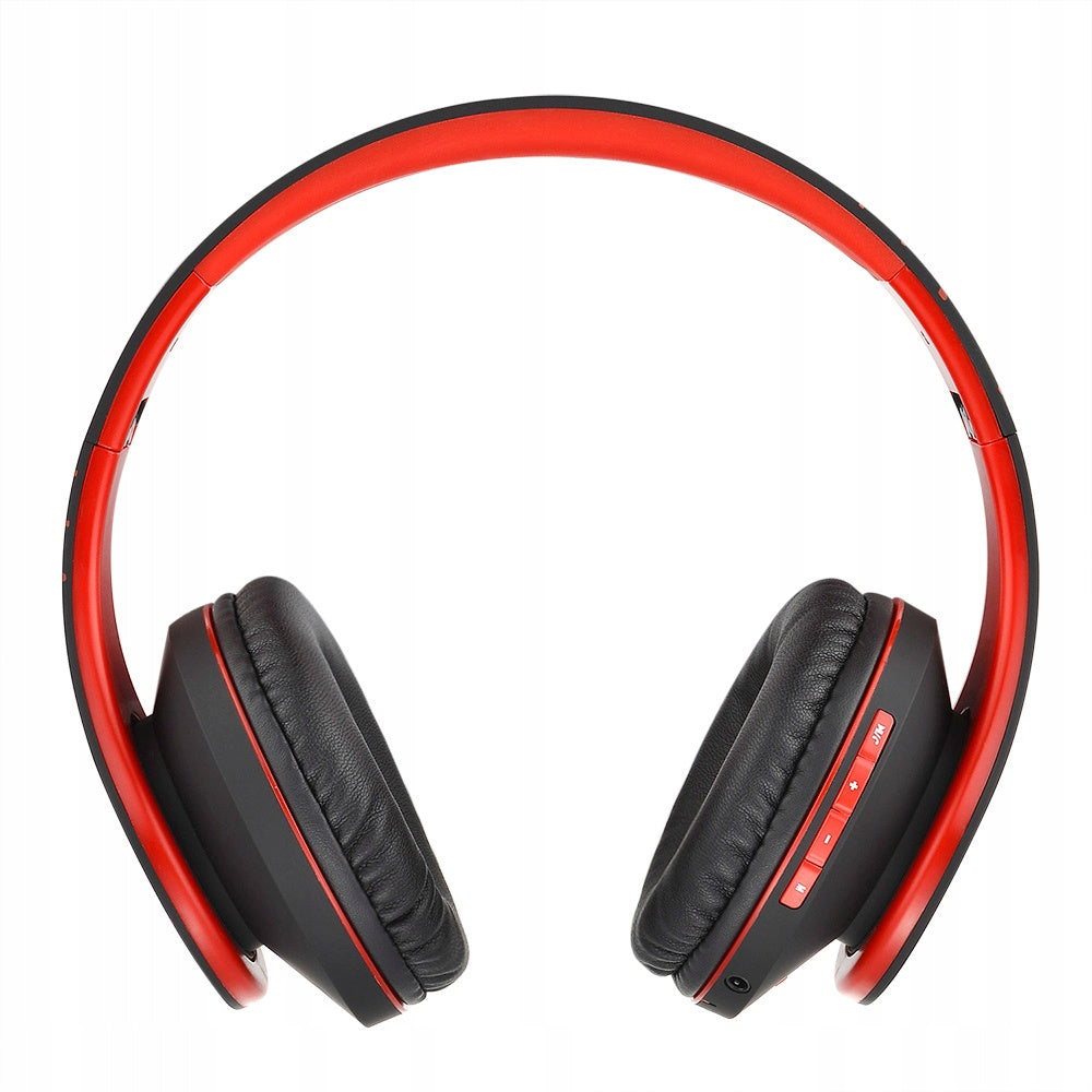 Słuchawki PowerLocus P2 bezprzewodowe czarno-czerwone Bluetooth / microSD / FM