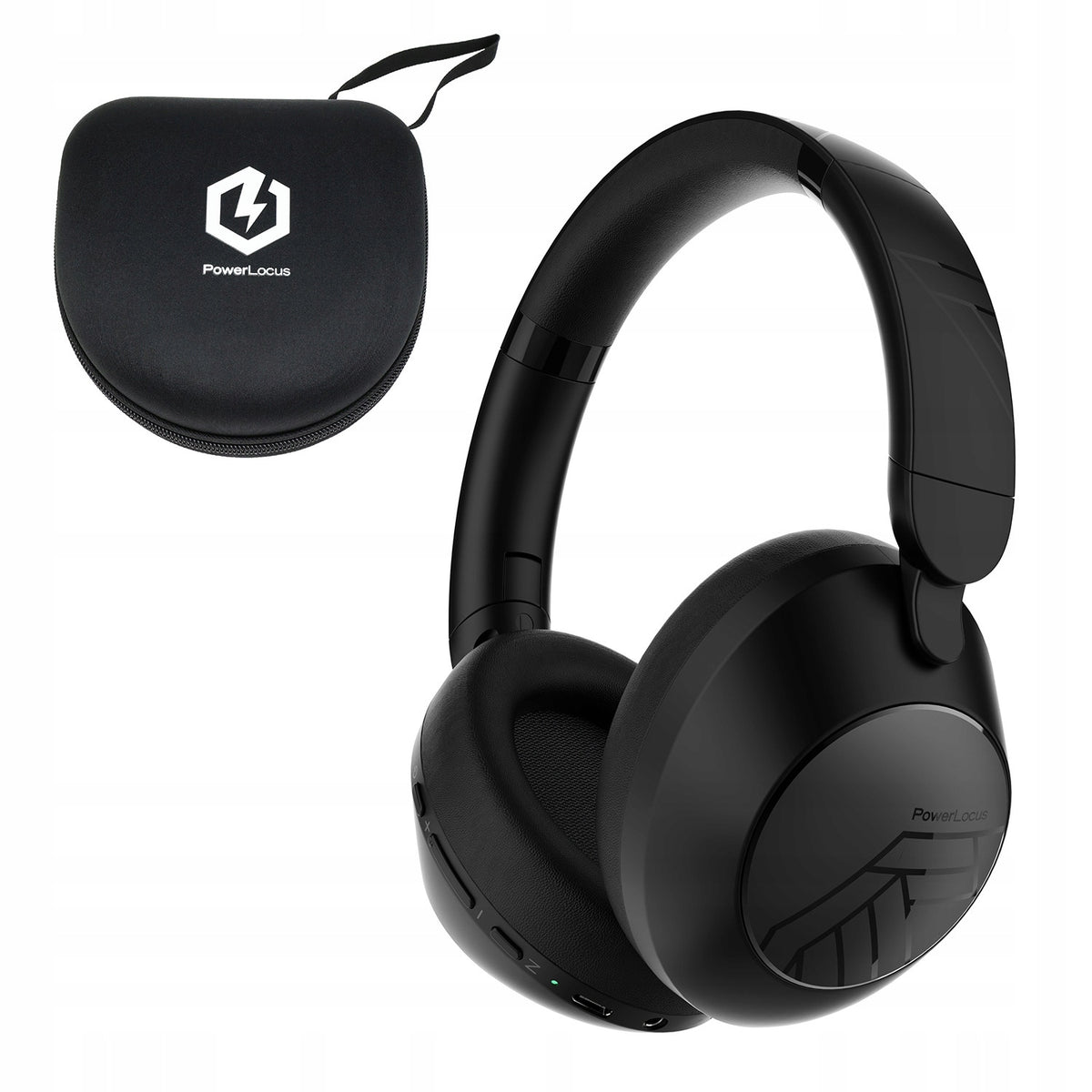 Słuchawki bezprzewodowe Bluetooth PowerLocus Orion Black MikroAUX Etui 70h