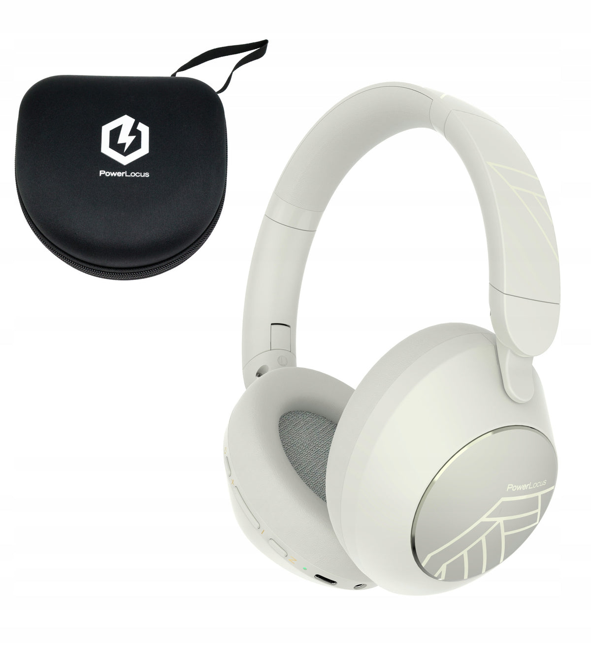 Słuchawki bezprzewodowe Bluetooth PowerLocus Orion Sand MikroAUX Etui 70h
