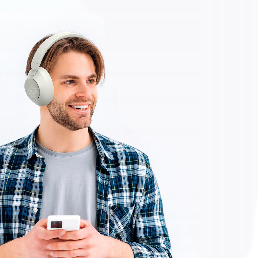 Słuchawki bezprzewodowe Bluetooth PowerLocus Orion Sand MikroAUX Etui 70h