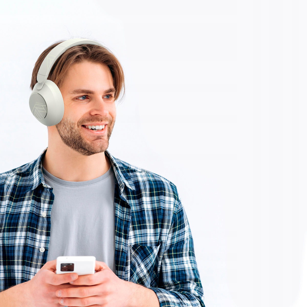 Słuchawki bezprzewodowe Bluetooth PowerLocus Orion Sand MikroAUX Etui 70h