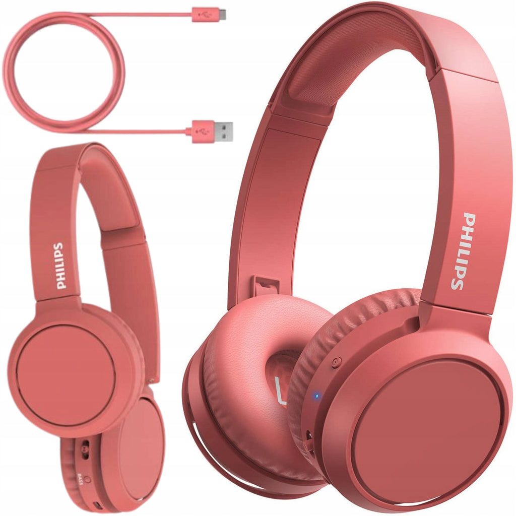 Słuchawki bezprzewodowe nauszne Philips TAH4205RD/00 BT bass