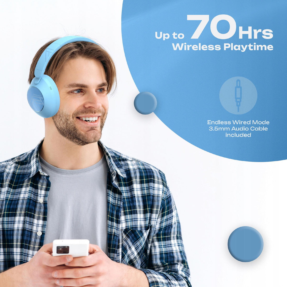 Słuchawki bezprzewodowe wokółuszne PowerLocus Orion Hi-Fi 70h + etui