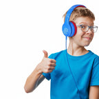 Słuchawki dla dzieci przewodowe PowerLocus pled Kids niebiesko czerwone