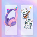 Słuchawki przewodowe USB-C dla dzieci PowerLocus Bobo Cat Ears Wired