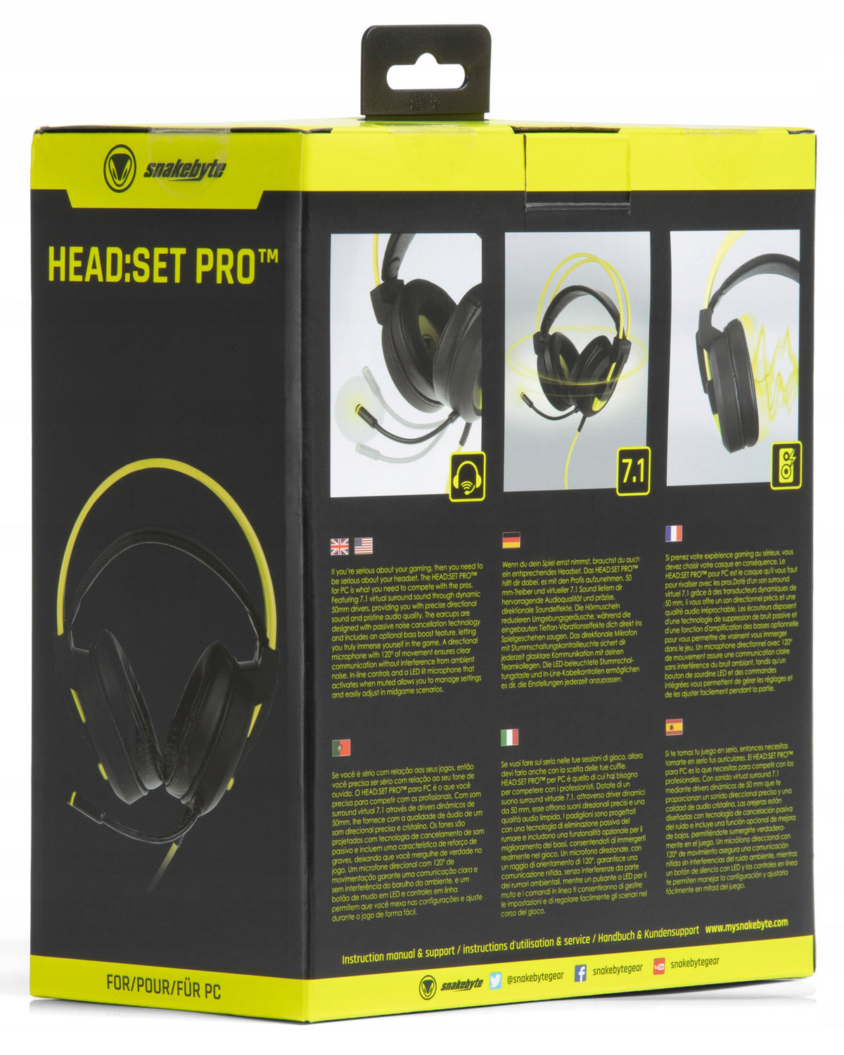 Snakebyte Słuchawki Gamingowe HEAD:SET pro 7.1 LED