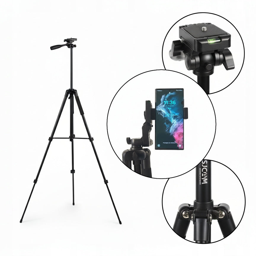 Statyw SJCAM 135 cm do kamer sportowych, aparatów, telefonu (gwint 1/4)