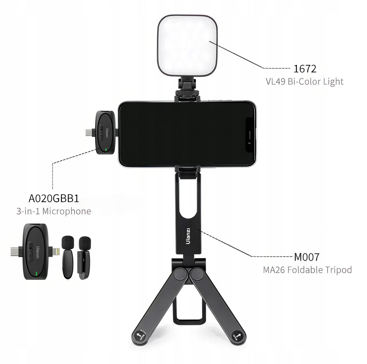 Statyw do smartfona Ulanzi Folding Tripod składany aparaty kamery telefon