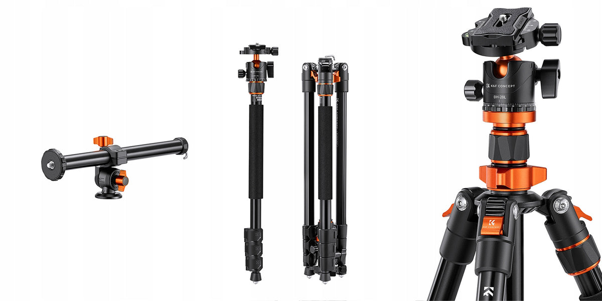 Statyw fotograficzny 230cm k&f T254A7 łamana kolumna monopod tripod 360