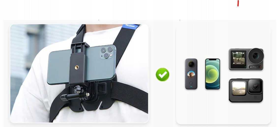 Szelki z mocowaniem do kamery sportowej TELESIN GP-UCS-001 Vest Chest Strap