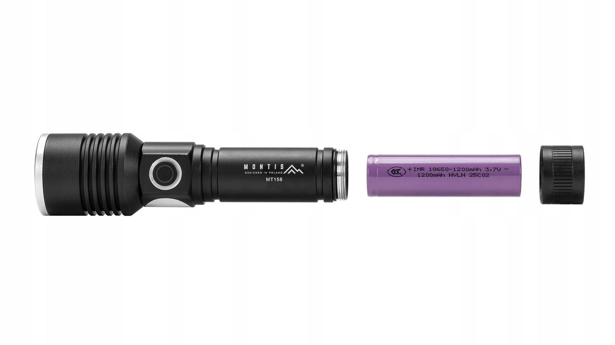 Taktyczna latarka akumulatorowa LED MT158 5 Trybów pracy USB Typu C 5V 0.5A