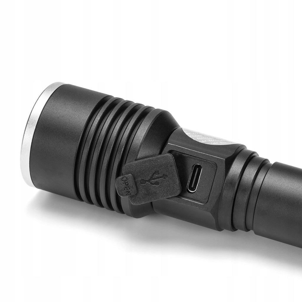 Taktyczna latarka akumulatorowa LED MT158 5 Trybów pracy USB Typu C 5V 0.5A