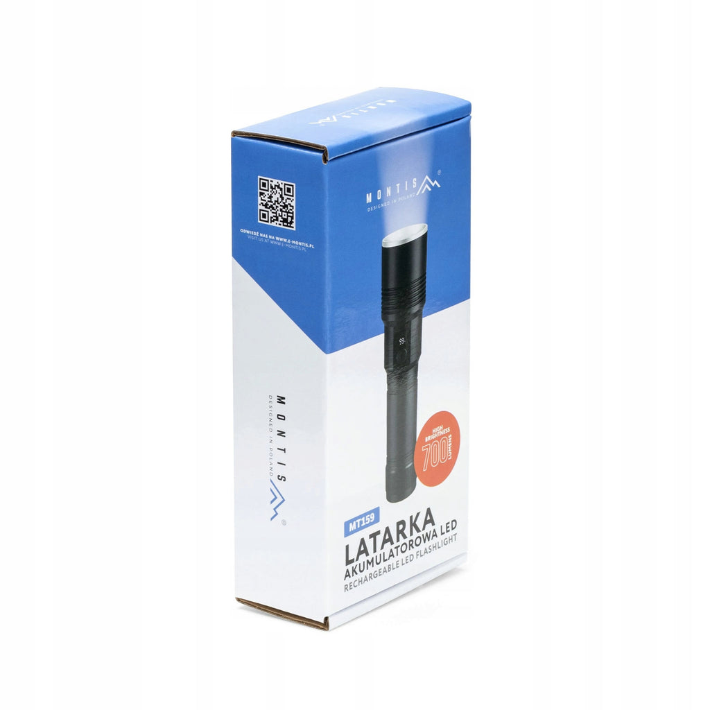 Taktyczna latarka akumulatorowa LED MT159 USB-C 5 trybów pracy