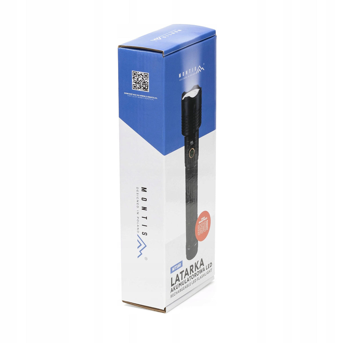Taktyczna latarka akumulatorowa LED MT160 6000mAh 10W IPX4 USB