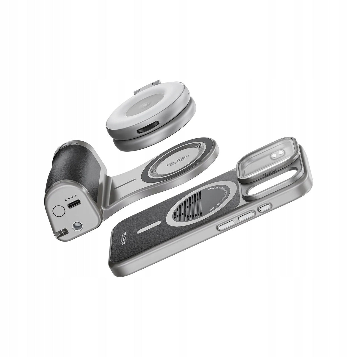 Uchwyt TELESIN Master Grip do iPhone 17 Pro Creator Combo + lampa, filtr UV