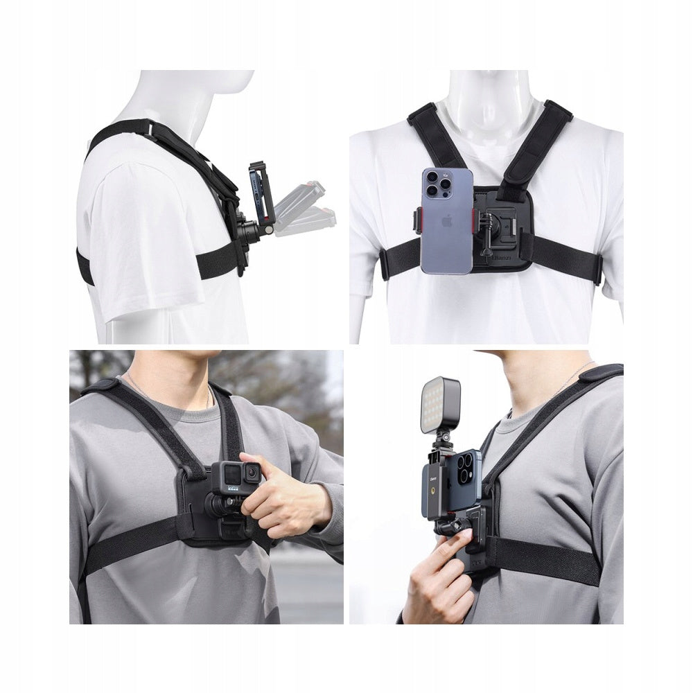 Uchwyt elastyczny Ulanzi czarny na klatkę szelki (Quick chest mount)