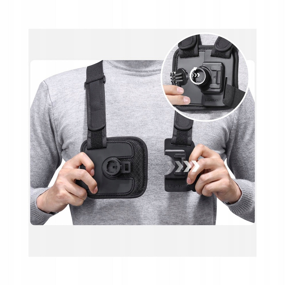 Uchwyt elastyczny Ulanzi czarny na klatkę szelki (Quick chest mount)