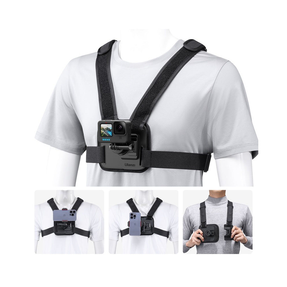 Uchwyt elastyczny Ulanzi czarny na klatkę szelki (Quick chest mount)