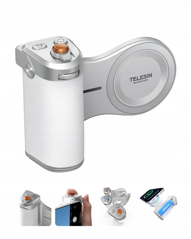 Uchwyt grip do telefonu na palce TELESIN P5-MP-001 z pilotem Bluetooth