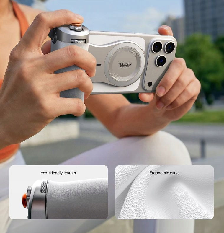 Uchwyt grip do telefonu na palce TELESIN P5-MP-001 z pilotem Bluetooth
