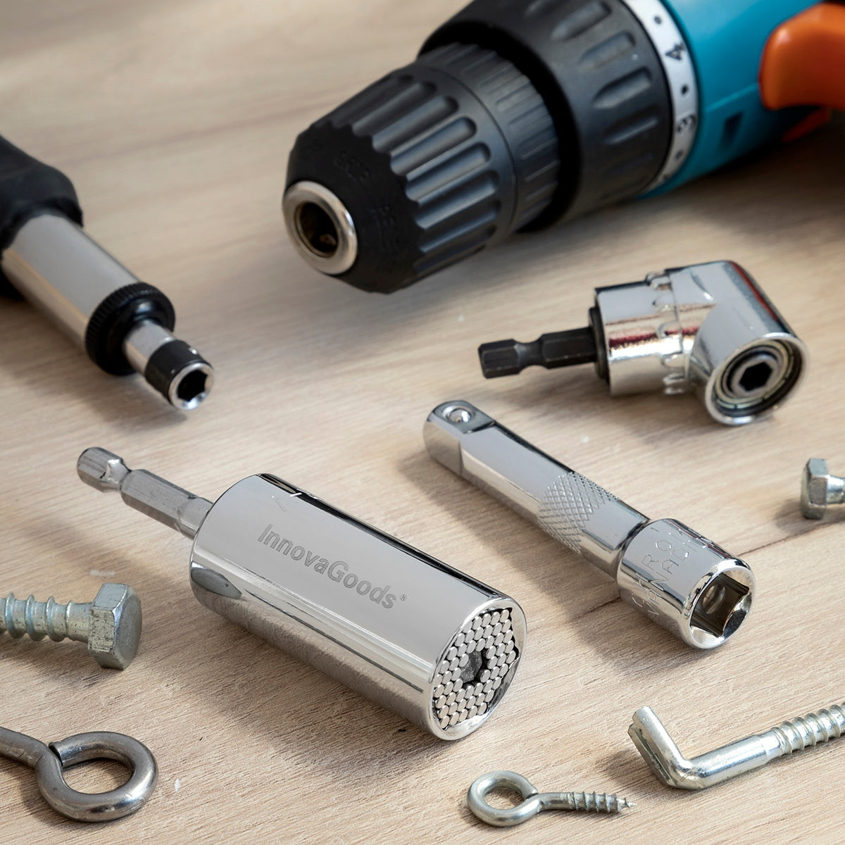 Uniwersalny Klucz Nasadowy + Adapter Kątowy 105st