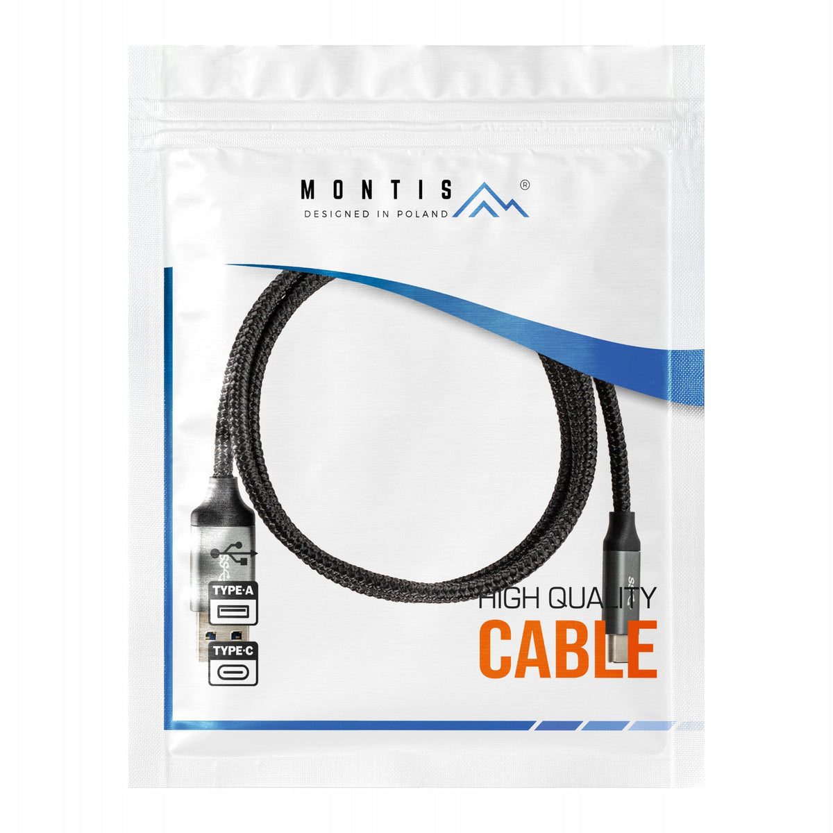 Wzmacniany szybki kabel USB A USB C 3A 1m USB 3.0