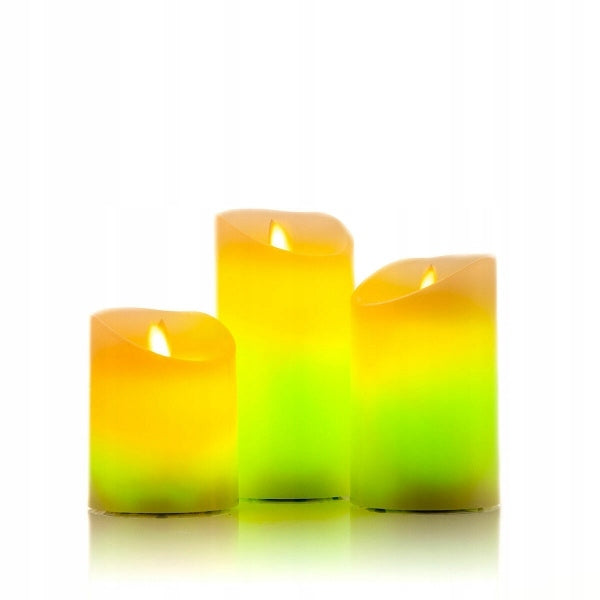 Wielokolorowe Świece LED Z Efektem Ruchomego Ognia InnovaGoods 3 Sztuki RGB