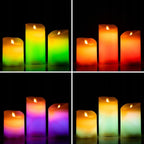Wielokolorowe Świece LED Z Efektem Ruchomego Ognia InnovaGoods 3 Sztuki RGB