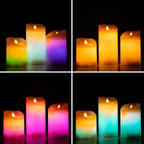 Wielokolorowe Świece LED Z Efektem Ruchomego Ognia InnovaGoods 3 Sztuki RGB