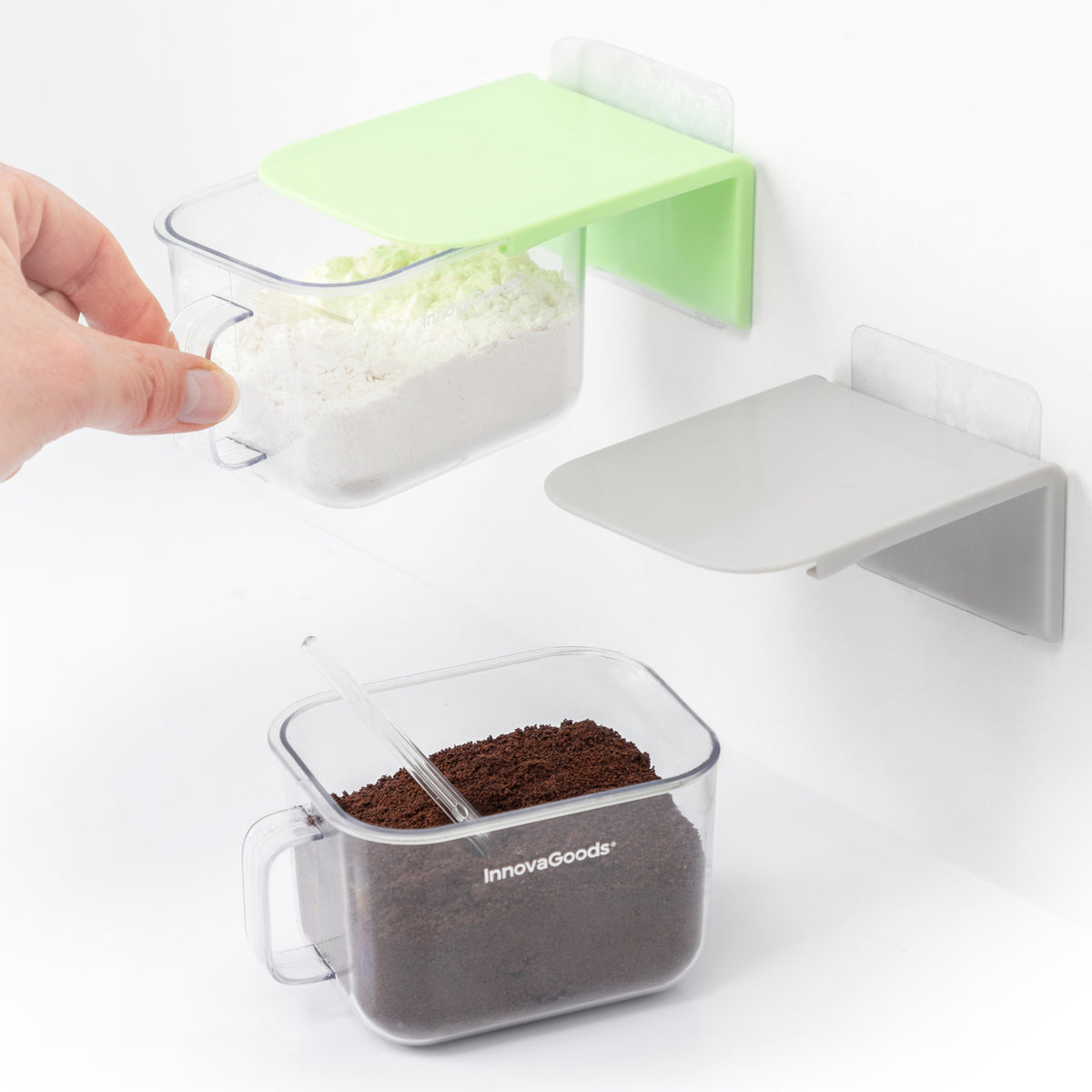 Wysuwane Pojemniki Kuchenne z Mocowaniem na Klej Handstore InnovaGoods 2Szt