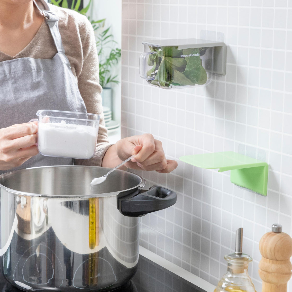 Wysuwane Pojemniki Kuchenne z Mocowaniem na Klej Handstore InnovaGoods 2Szt