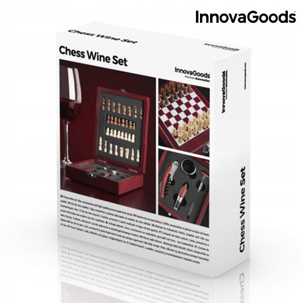 Zestaw akcesoriów do wina + szachy InnovaGoods,