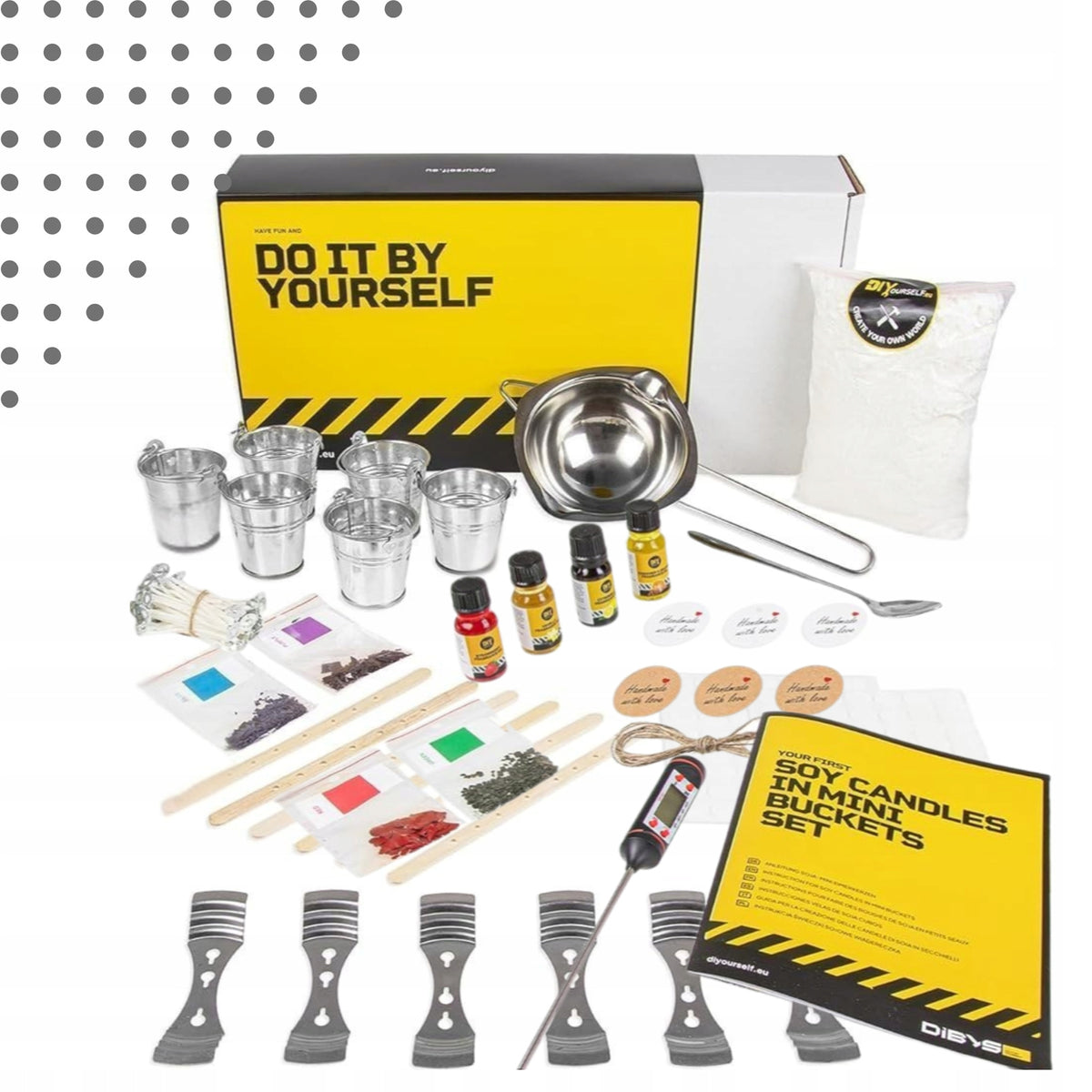 Zestaw do robienia swiec sojowych DIY XXL wosk sojowy wosk do świec knoty