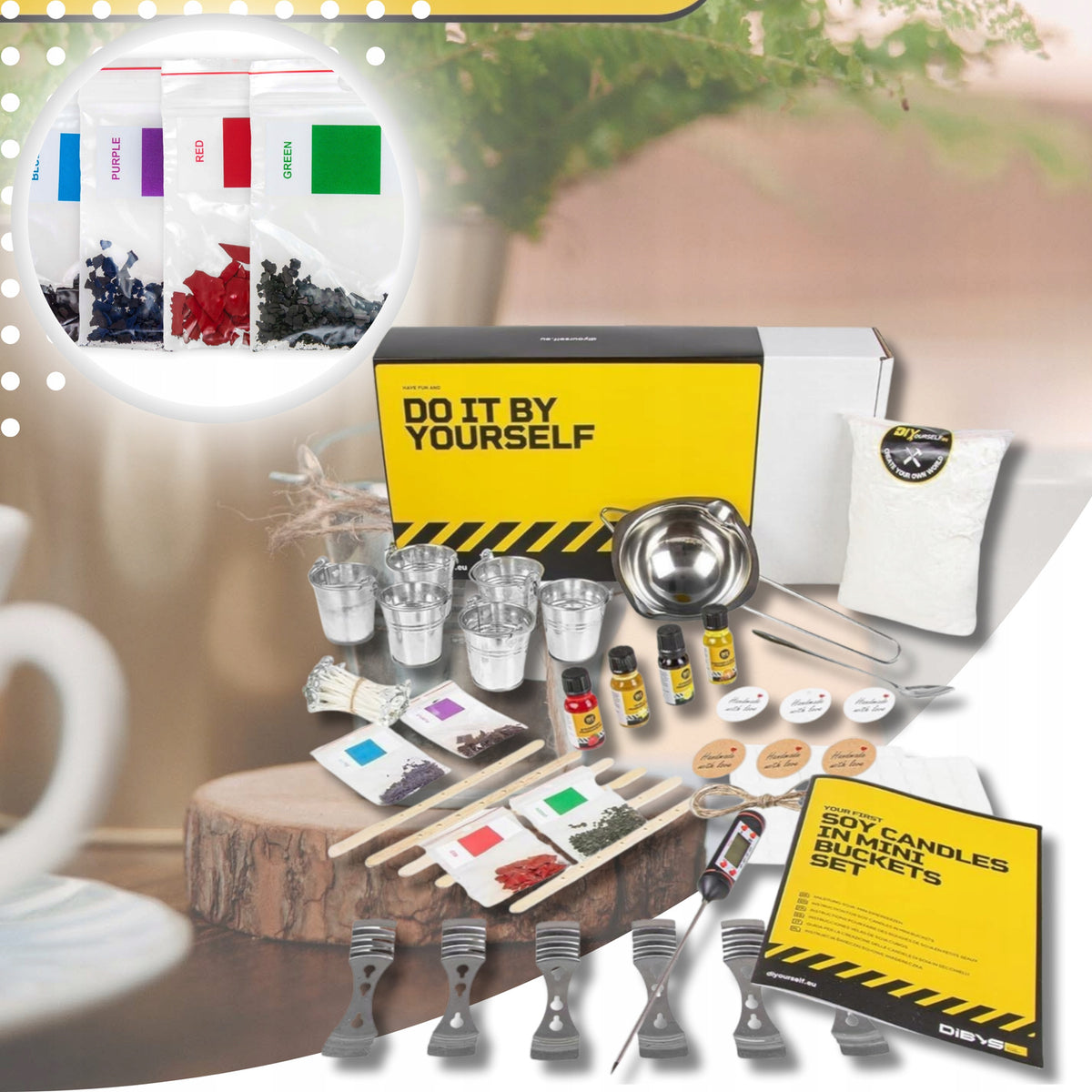 Zestaw do robienia swiec sojowych DIY XXL wosk sojowy wosk do świec knoty
