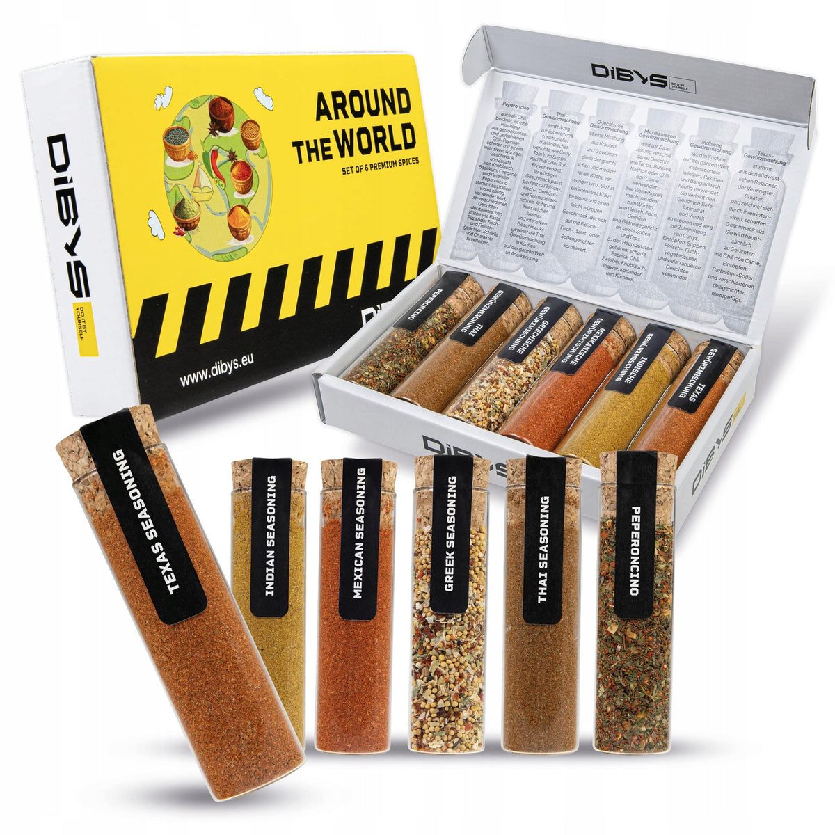 Zestaw przypraw świata " around the world" 6x60ML kuchnie świata DIBYS