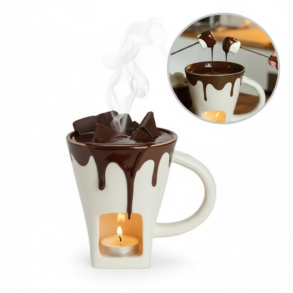 Zestaw do czekoladowego fondue kubek + widelczyki topiona czekolada prezent
